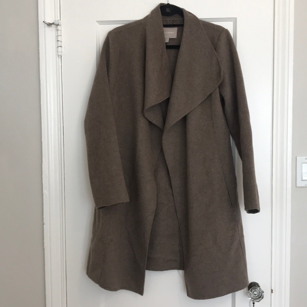 Banana Republic Tan Felt Drapey Coat size M